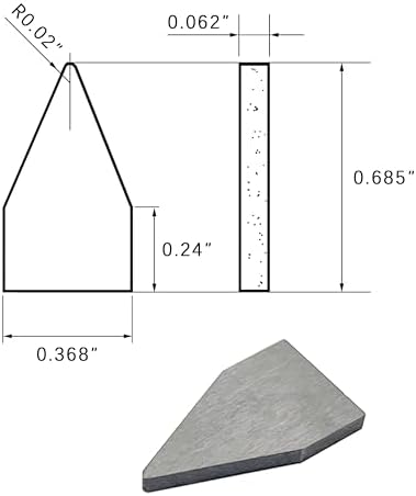 LU&MN Tungsten Carbide Knife Sharpener Blades, 0.3 x 4 x 4.6 Inch, 10 PCS