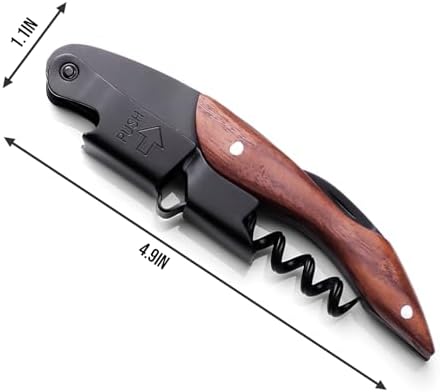 wine opener Professional Corkscrews for Wine Bottles w/Foil Cutter and Cap Remover -Wine Key for Servers, Waiters, Bartenders (Black+Magnetic Giftbox)
