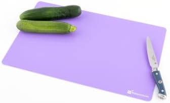Restaurantware RW Base 18 Inch x 12 Inch Flexible Cutting Boards 1 Includes 4 Mats Cutting Mats For Cooking - Dishwasher-Safe Assorted Colors Plastic Cutting Board Set For Kitchen