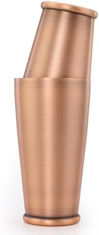 Barfly Cocktail Shaker Set with Weighted Bottom, Deluxe 18 and 28 oz, Antique Copper