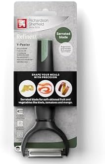 Richardson Sheffield Y Peeler, Coarse Serrated Blade, Vegetable Peeler, Potato Peeler with Potato Eye Remover, Stainless Steel Peeler, Dishwasher Safe - Black