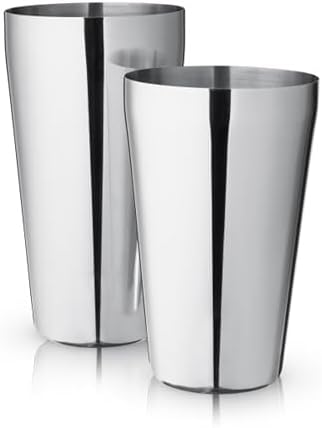 True Reserve Stainless Steel Boston Shaker Set, Cocktail Shaker Tins for Mixed Drinks, Cold Brew Cocktails, Margarita, Whiskey Sour, Espresso Martini, Home Bar, Bartender Gifts, 25 oz and 18 oz