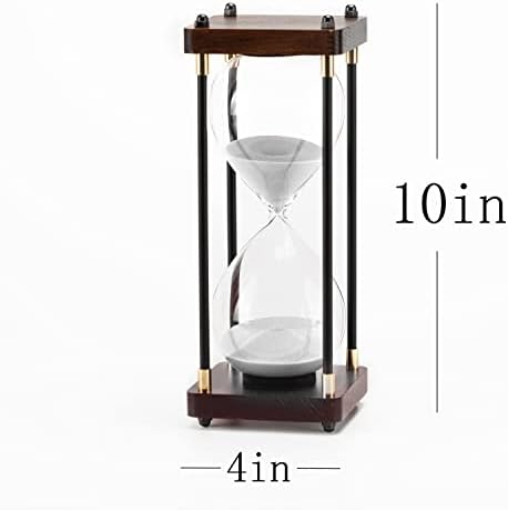 SAMLONG Large Hourglass Timer 60 Minute, Decorative Wood Sand Timer, White