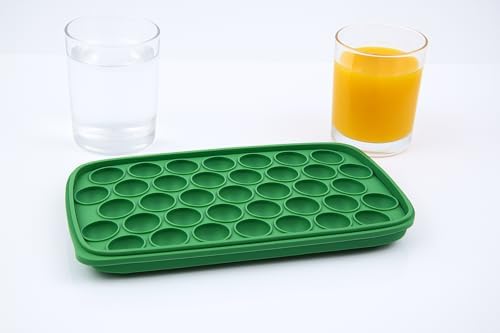 Ice Cube Trays for Freezer Silicone Ice Cube Tray Round Ice Ball Maker, 37 ice Ball Tray Easy-Release Reusable Ice Cube Ball in Organizer Bins or Ice Bucket for Cocktail bar or Iced Coffee Cup
