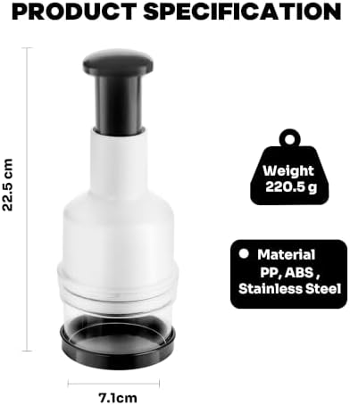 Vegetable Chopper, Manual Food Processor, Hand Push Garlic Onion Cutter, Suitable for Vegetables, Ginger, Fruits, Nuts, Herbs