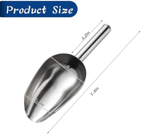 Ice Cube Scoop Cast Aluminum Shovel Scoops Kitchen Utility Scoops Set, Ice Scooper for Ice Maker Freezer Coffee Bean Food Candy Flour Popcorn Rust Free 6 oz ﻿