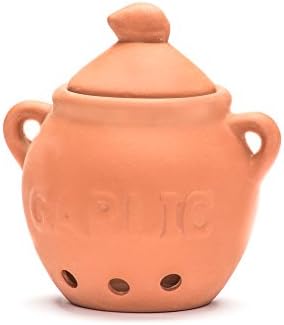 Fox Run Garlic Keeper, Terra Cotta, Red, 4.25 x 5.25 x 5.25 inches