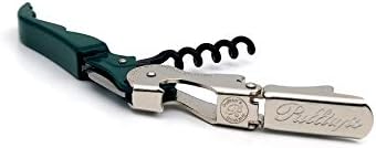 Pulltap's Genuine Classic 500 LEFT-HANDED Waiter's Corkscrew – Double-Hinged Wine Key with Hinged Foil Cutter – Patented Design – Made in Spain – Dark Green (Verde Oscuro)