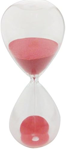 Large Fashion Colorful Sand Glass Sandglass Hourglass Timer Clear Smooth Glass Measures Home Desk Decor Xmas Birthday Gift (10 Minutes, Red)