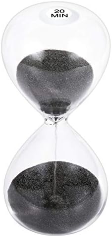 SuLiao Hourglass 20 Minute Sand Timer: 5.1 Inch Black Sand Clock, Large Sand Watch 20 Min for Kids, Games, Classroom, Home, Desk, Office Decorative