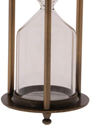 Retro Metal Sandglass Empty Hourglass Sand Timer Without Sand for Home Office Decoration (Bronze - L)