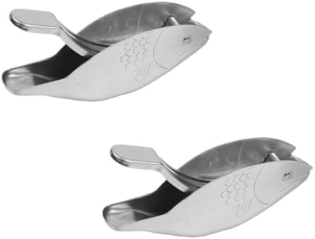 304 Stainless Steel Lemon Juicer Squeezer with Fish Shape Design for Kitchen and Home Use Manual Hand Press Citrus Extractor for Oranges and Limes Easy to Clean and Portable(2pcs)