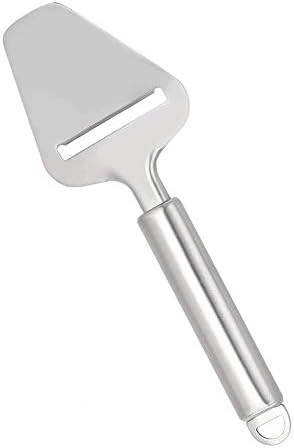Stainless Steel Cheese Slicer with Long Handle, Heavy Duty Plane Cutting Tool for Semi-Soft and Semi-Hard Cheese, Silver