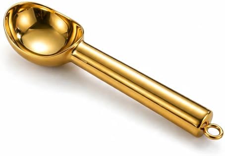 Snailhouse Ice Cream Scoop, Heavy Duty Stainless Steel Ice Cream Spoons Scooper for Cookie Dough, Gelato, Sorbet, Almond, Gold