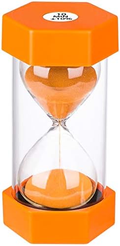 SuLiao Sand Timer 10 Minute Hourglass:Plastic Large Orange Sand Clock Watch 10 Min,Reloj De Arena,Colorful Hour Glass Colorful Sandglass Timer for Kids, Games, Classroom, Kitchen, Decoration