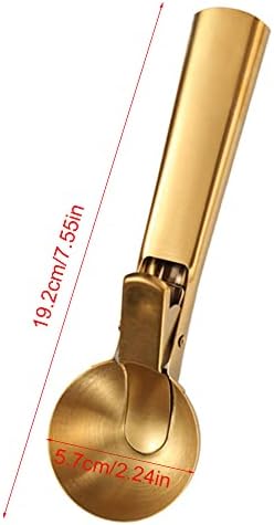 Ice Cream Scooper Stainless Steel, Cookie Scoopwith Trigger Heavy Duty Metal Icecream Scoop,Cookie Scoop Large Size Perfect For Frozen Yogurt, Gelatos, Sundaes (C-Gold 2Pack)