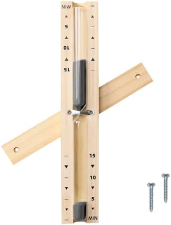 15 Minute Sauna Sand Timer Hourglass, Heat Resistant 15 Min Wood Clock, Rotating Large Reloj De Arena, Wooden Hour Glass Sandglass for Sauna Room, White