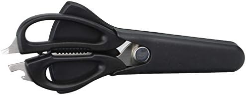 Ergo Chef All-Purpose Come-Apart Kitchen Shears for Poultry, Fish, Vegetables, Herb Stripper, Bottle Opener w/ Magnet Holder (Black)