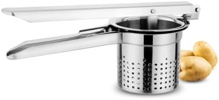 Stainless Steel Potato Masher & Ricer – Heavy-Duty Presser, Crusher & Squeezer – Ideal for Potatoes, Radishes, Vegetables – Ergonomic Handle, Easy to Clean Pack of 1