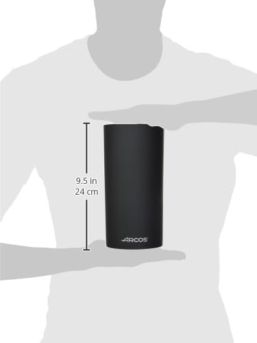 ARCOS Universal Knife Block Set Without Knives up to 8 Inch. Made of thermoplastic Elastomer. Series Tacos Universales. Black