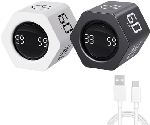LUCKY TIME Flip Productivity Timer, 1, 5, 10, 30, 60 Min, Desk Cube Timer