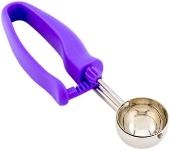 Restaurantware Portion Control Scoop 1 Stainless Steel 0.8 Ounce Ambidextrous Handle Serving Scoop, Purple Color-Coded Commercial Kitchen Baking Tool For Cookie Dough Or Mashed Potatoes