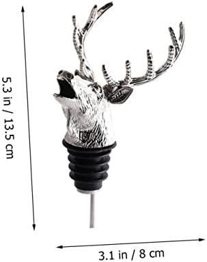 Mikinona 1Pc Creative Deer Head Wine Bottle Pourer Animal Wine Aerator Stopper for Home Parties Bars and Events Unique Wine Pouring Accessory