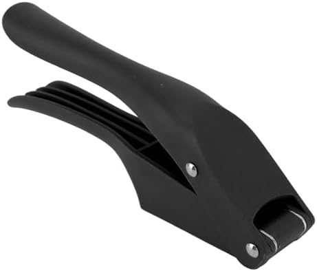 Garlic Press, Multipurpose Garlic Mincer Tool Efficient Easy To Squeeze Ergonomic Handle 2 in 1 for Kitchen (Black)