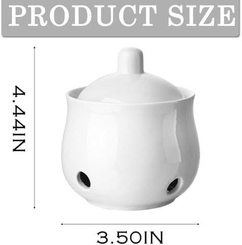 Ceramic Garlic Keeper with Lid, Garlic Keeper for Counter,Garlic Holder Storage Container, Garlic Saver for Kitchen