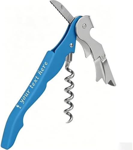 Custom Wine Bottle Opener, Stainless Steel Wine Key Corkscrew w/Foil Cutter