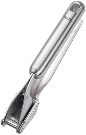 Fissler Essential Garlic Press, 18/10 Stainless Steel Garlic Mincer & Crusher, Kitchen Cooking Utensil, Ergonomic Handle, Easy to Clean, Dishwasher Safe