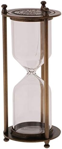 Retro Metal Sandglass Empty Hourglass Sand Timer Without Sand for Home Office Decoration (Bronze - S)