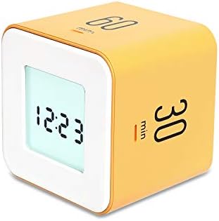 mooas Multi Clock Time Cube Timer, Alarm, Backlight, Productivity (Yellow)