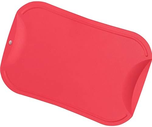 doblé Non-Scratch Flexible Cutting Board for Chopping, Scratch Free Juice Grooves with Easy Grip Handle, Non-Slip Dishwasher Safe for Kitchen (Medium (13.5" x 9.3"), Red)