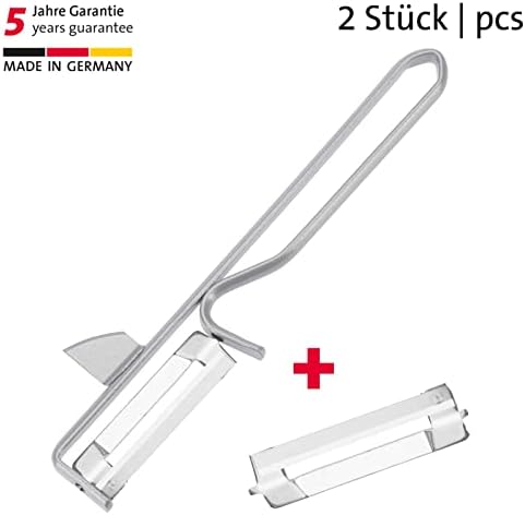 Westmark 2 Universal Peelers / Pendulum Peelers with 1 Replacement Blade, Steel, Stainless Steel/Steel, Coated, Silver, 161022E6