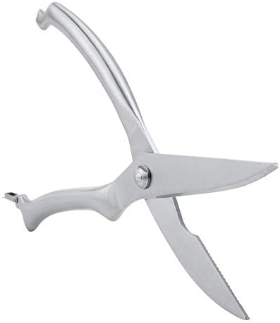 Professional Stainless Steel Poultry Scissors Kitchen Scissors Chicken Bone Cut Scissor for Any Meat Fish Seafood BBQ(Paper Box Package)