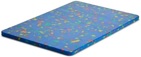 Core Kitchen Rainbow Confetti on Blue 8 x 12 Inch Recycled Plastic Charcuterie Platter Chopping Cutting Board with Non-Slip Footing, Kitchen Display Tray, 46372