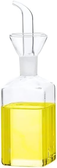 Olive Oil bottle, Olive Oil Dispenser, Olive Oil Vinegar Cruet, Cooking Wine Cotainer Salad Dressing Glass Oil Bottle, Vinaigrette Oil Dispenser for Kitchen or BBQ(8.5 oz)