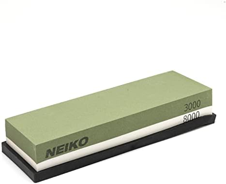 NEIKO 54003A Whetstone, Knife Sharpening Stone, 3000 & 8000 Grit, Coarse, 2 Side Sharpener Stone, Water Sharpening Stone Set, Scissor, Blade, Kitchen Knife Sharpener Stone, Wet Stone Sharpening Kit