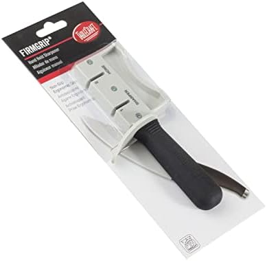TableCraft E5698 Knife Sharpener, Manual 2-Stage Twice-Sharp System with Sharpening and Honing Slots, Ergonomic Firm Grip Handle, Handheld Design, Black, 1 Count