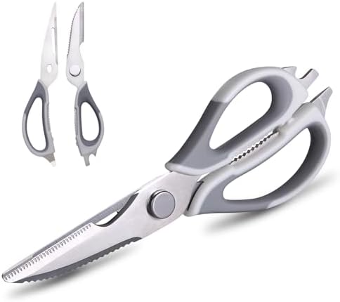Come Apart Kitchen Scissors for Food, All Purpose Kitchen Shears (Grey)