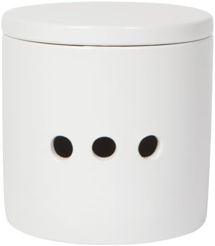 Now Designs Garlic Keeper, Matte Elm Green,Matte White