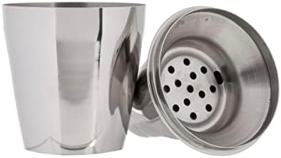 TableCraft 375 3-Piece Stainless Steel Cocktail Shaker, Bar Shaker with Built-In Strainer for Bartenders, Perfect for Mixing Cocktails, Margaritas – Durable Stainless Steel, Dishwasher Safe, 8oz