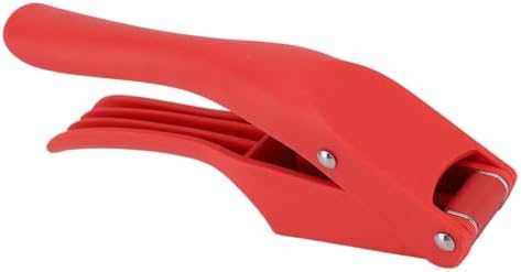 Dpofirs Garlic Press, Multipurpose Garlic Mincer Tool Efficient Easy to Squeeze Ergonomic Handle 2 in 1 for Kitchen (Red)