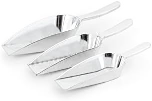 Fox Run Brands Aluminum Ice Scoop, 3-Piece Set, Silver