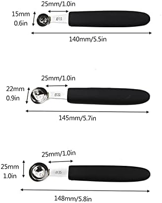 7Pcs Melon Baller Scoop Set, Stainless Steel Ball Spoon, Smooth Round Melon Balls Melon Scoop, Watermelon Cantaloupe Scooper for Watermelon, Ice Cream, Fruits, Sorbet(#1)