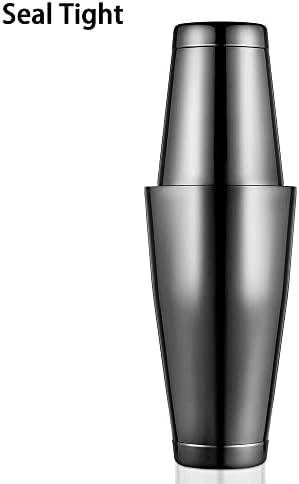 ETENS Boston Cocktail Shaker Black, Cocktail Shaker Tins Weighted, Bar Shaker Set Bartender Shakers for Bartending - Martini Shaker Stainless Steel Drink Mixer | Bar Tools Metal Shaking Tin | Gunmetal