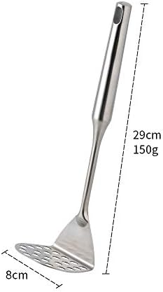 Stainless Steel Potato Masher for Non-Stick, Sturdy and Durable Whole Shaped Food Masher Hand Kitchen Aid, Avocado Masher Kitchen Tool Dishwasher Safe (11.4 in, Silver)