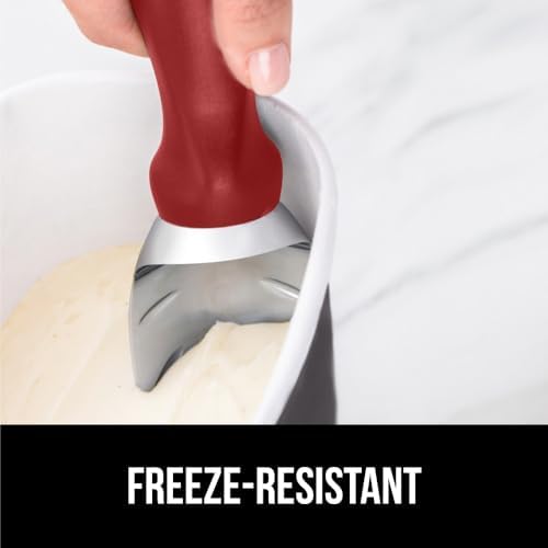 GORILLA GRIP® Heavy Duty Ice Cream Scoop, Professional Scooper, Red
