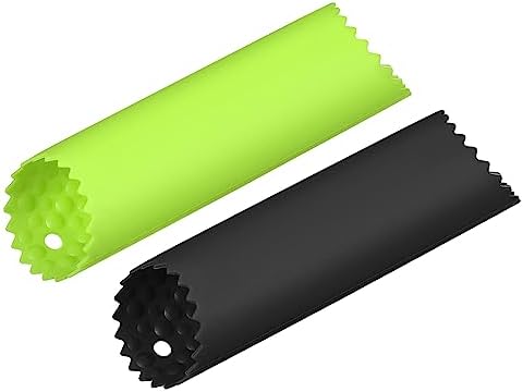 uxcell Garlic Peeler Skin Remover Roller Keeper, Silicone Garlic Peeler Tube Non Slip 5.12inch Long for Useful Kitchen Tools, Black/Green